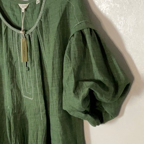 Max Studio Green Puff Sleeve Dress - Picture 5 of 12